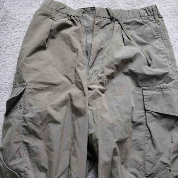 UNIQLO jogger mens 27-30 Avocado Green chino cargo pants drawstring tapered - Picture 2 of 7